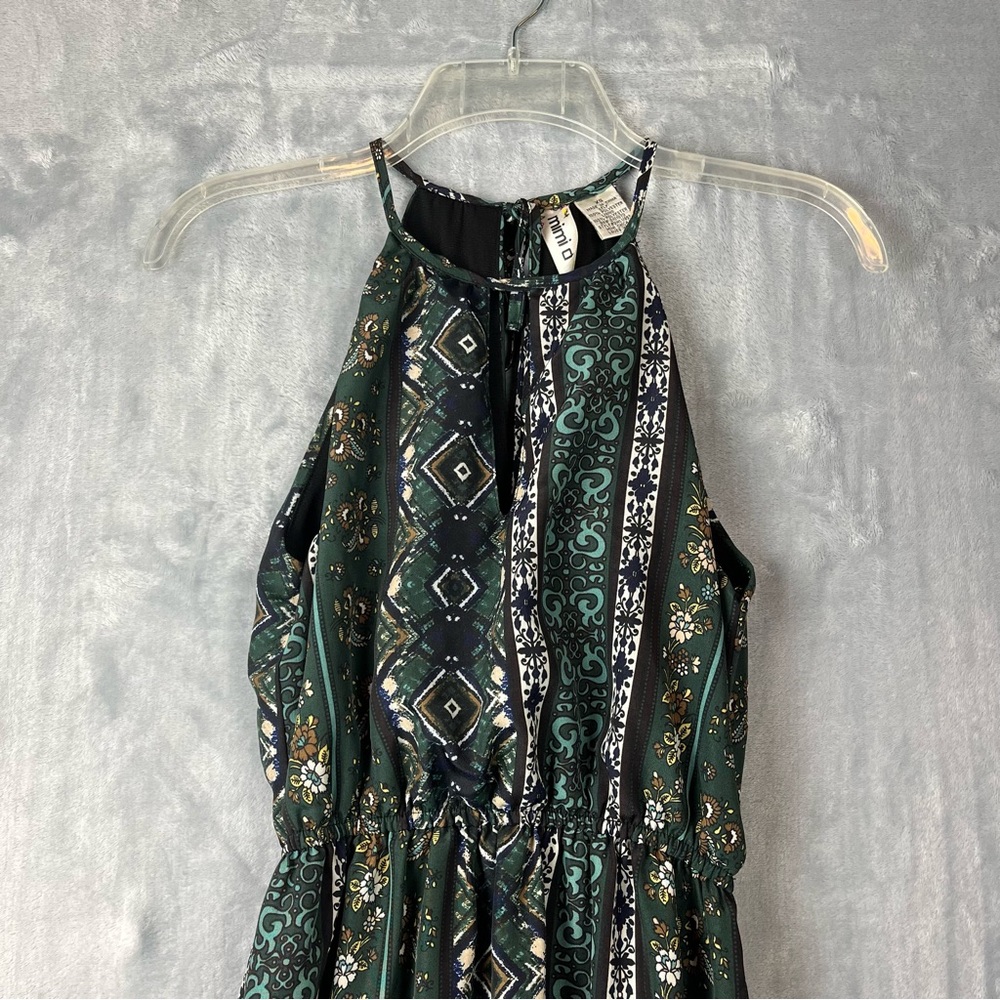 Mimi Chica Floral Halter Maxi Dress Sz XS Multicolor Side Slits Boho Whimsigoth